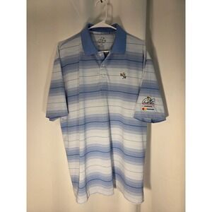 Ahead Extreme Golf Polo Mens Large Blue Striped Excellent Arnold Palmer Bay Hill